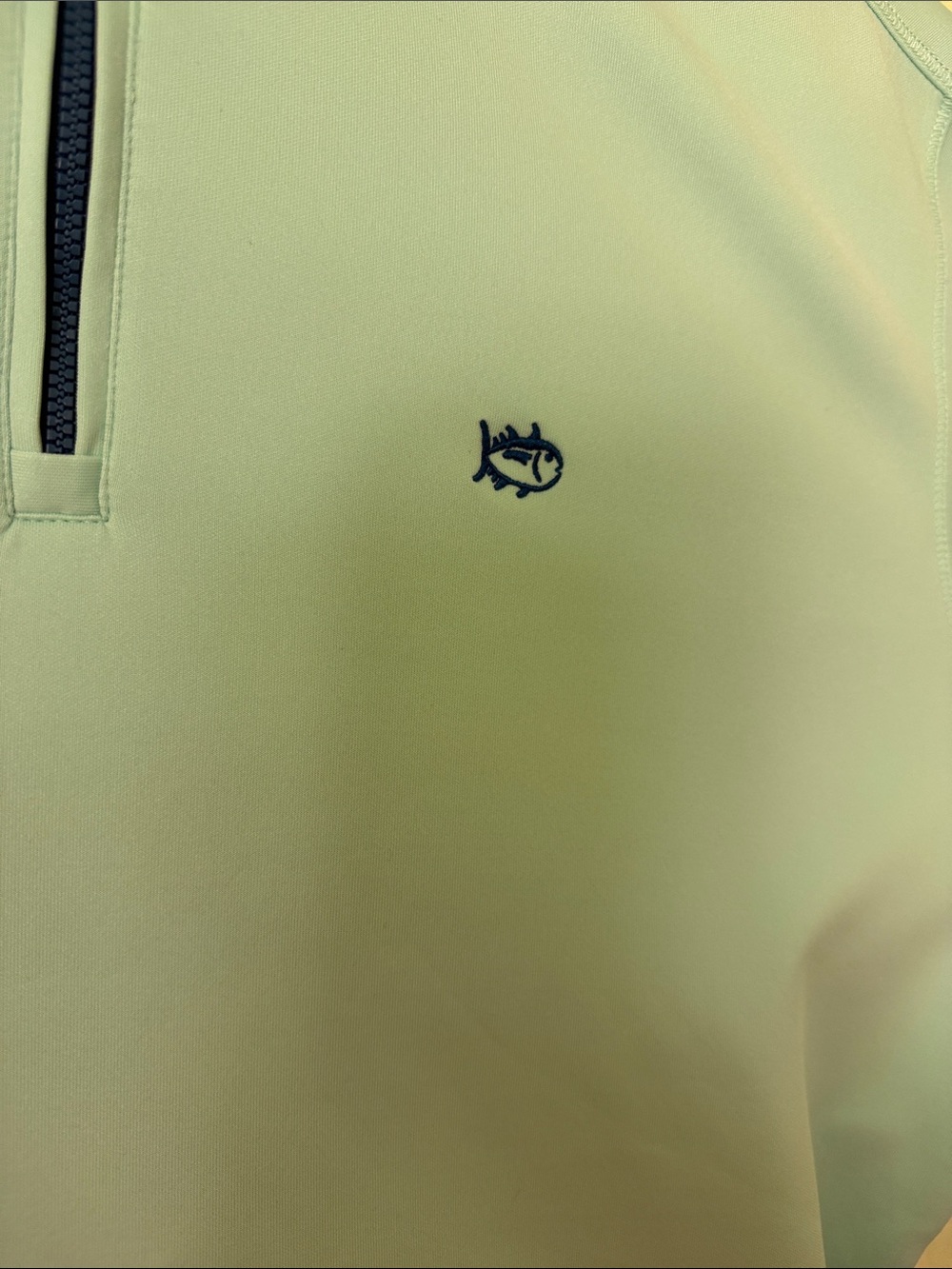 Southern Tide Mint Green Quarter-Zip Pullover with Navy Collar - Picture 9 of 9